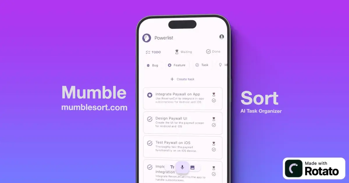 Mumble Sort - AI Task Manager